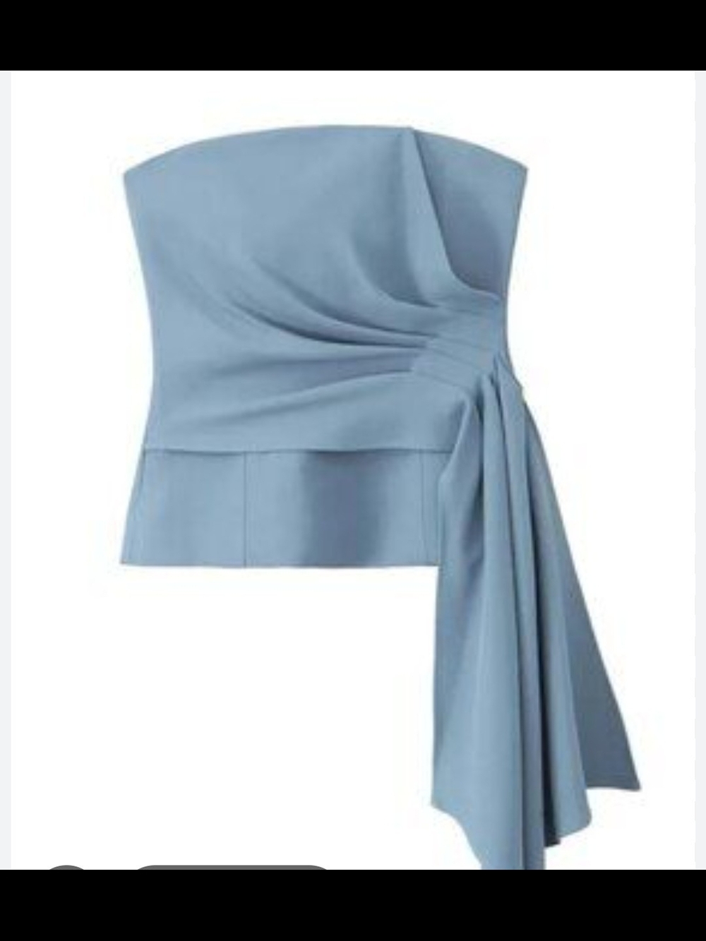 Zara Powder Blue Strapless Draped Camisole with Side Sash